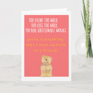 Tarjeta de felicitación divertida de la amistad