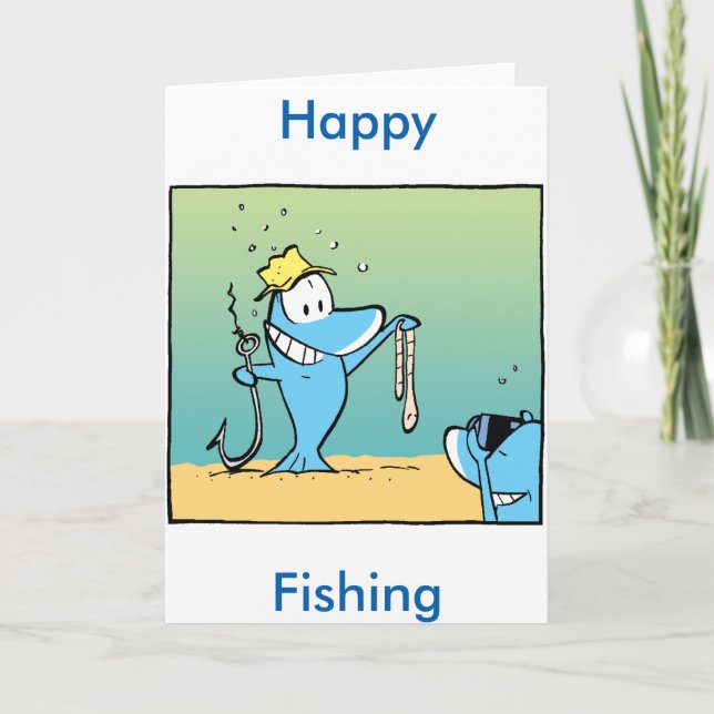 Tarjeta de felicitación divertida de la pesca (Anverso)