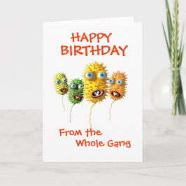 Tarjeta de felicitación divertida de las bacterias