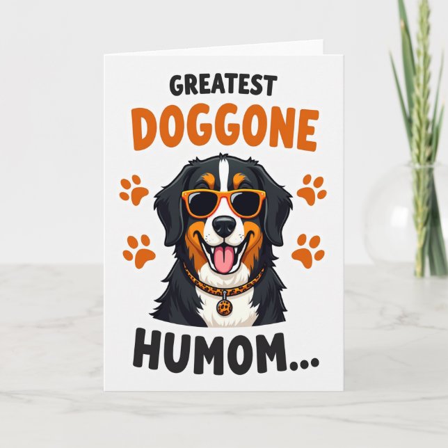 Tarjeta de Felicitación Divertida de Perro Manchad (Anverso)