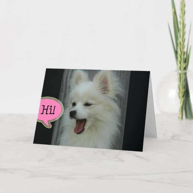 Tarjeta de felicitación divertida de Pom hola (Anverso)