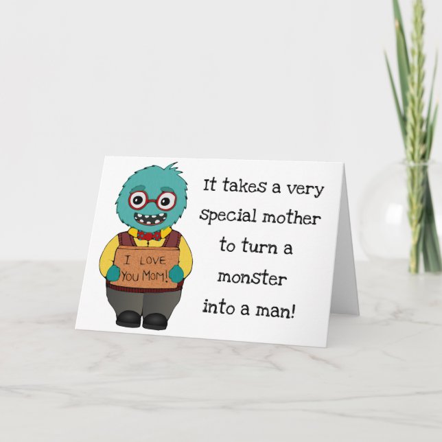 Tarjeta de felicitación divertida del día de madre (Anverso)