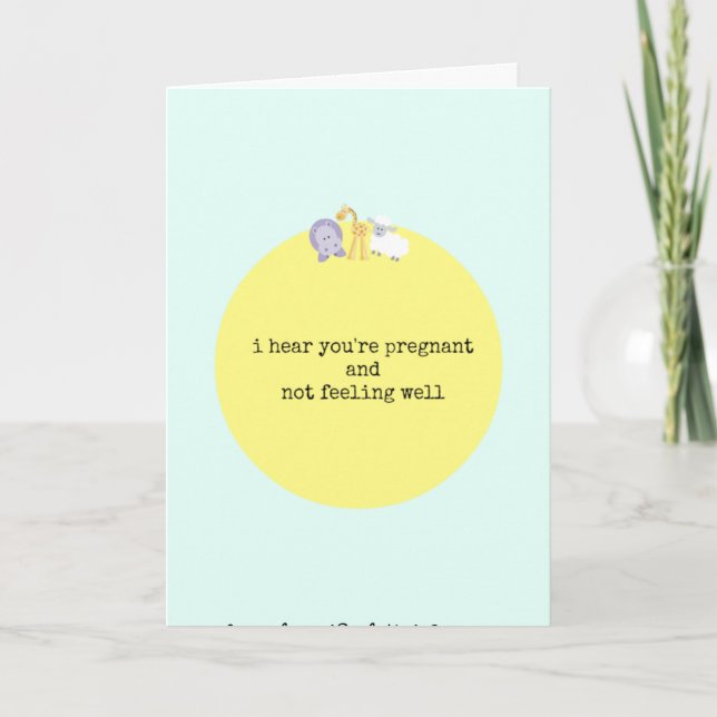 Tarjeta de felicitación divertida del embarazo (Anverso)