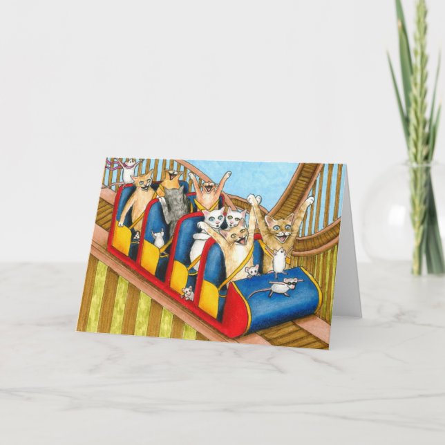 Tarjeta de felicitación divertida del gato 385 (Anverso)