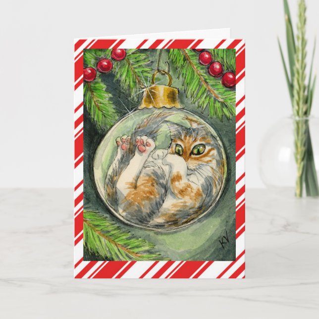 Tarjeta de felicitación divertida del gato del (Anverso)