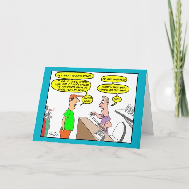 Tarjeta de felicitación divertida del golf (Anverso)
