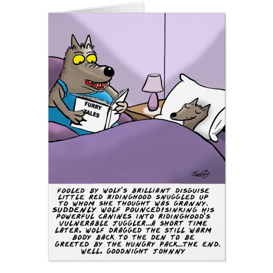 Tarjeta de felicitación divertida del lobo