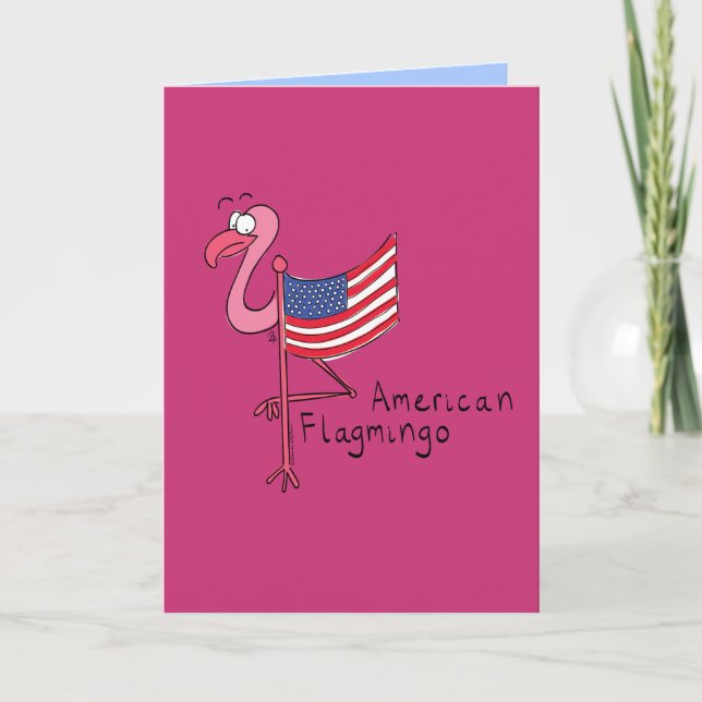 Tarjeta de felicitación divertida Flamingo de la b (Anverso)