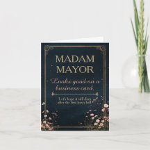 Tarjeta de Felicitación Divertida para Alcaldesa