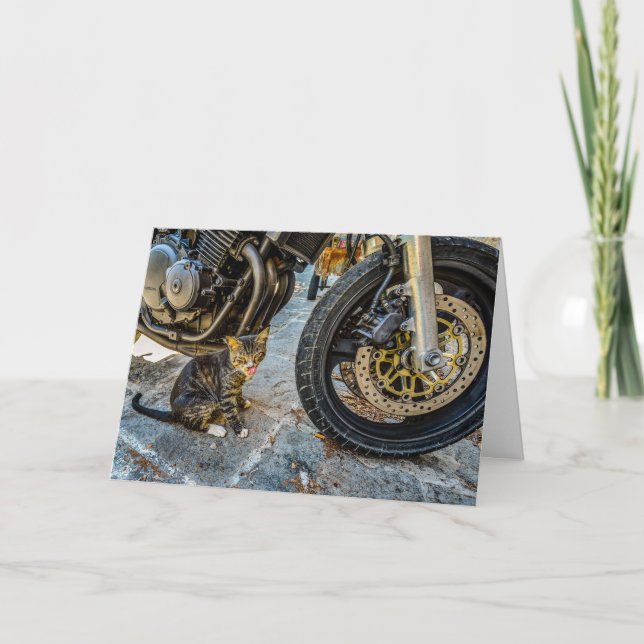 Tarjeta de felicitación divertida para motocicleta (Anverso)