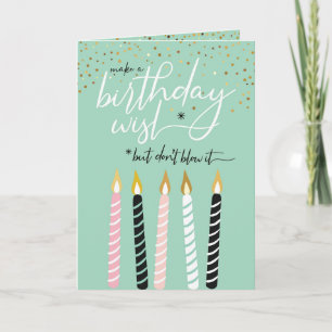 Tarjeta de felicitación divertida para velas de cu