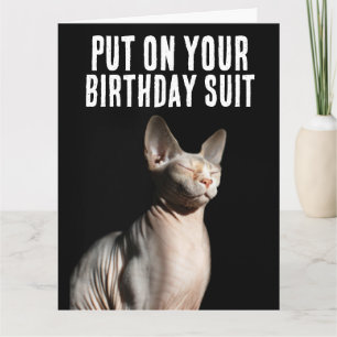 Tarjeta de felicitación divertida y linda de gato
