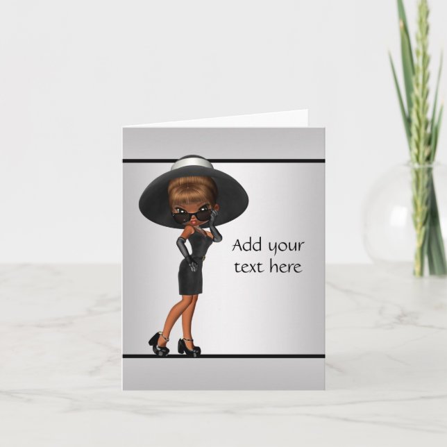 Tarjeta de felicitación Divina Divertida Afroameri (Anverso)