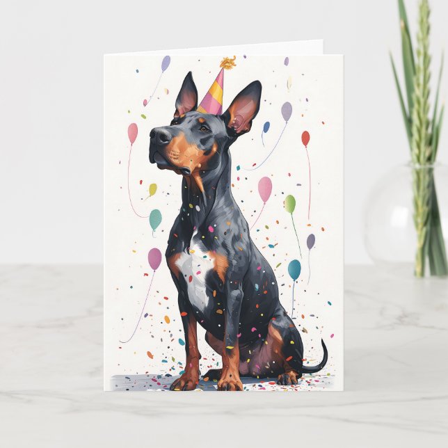 Tarjeta de felicitación Doberman (Anverso)