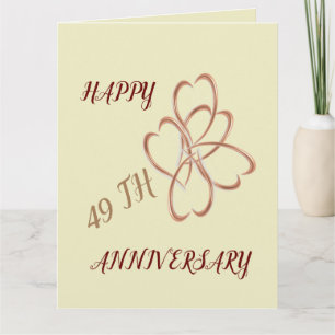 Tarjeta de felicitación doblada: 49 Aniversario Bo