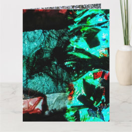 Tarjeta de felicitación doblada, abstracta oscura 