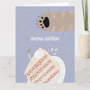 Tarjeta de felicitación doblada al gato de cumplea