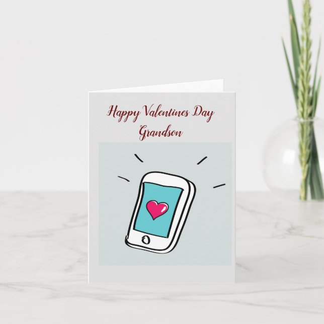 Tarjeta de felicitación doblada al nieto el día de (Anverso)