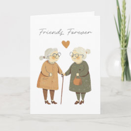 Tarjeta de felicitación doblada amigos para siempr
