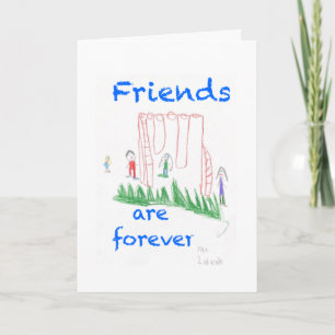 Tarjeta de felicitación doblada "Amigos Siempre"