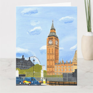 Tarjeta de felicitación doblada Big Ben Londres 