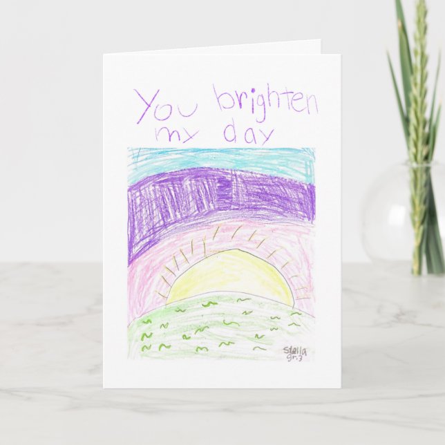 Tarjeta de felicitación doblada "Brightly My Day" (Anverso)