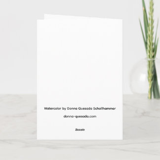 Tarjeta de Felicitación Doblada con Acuarela Origi