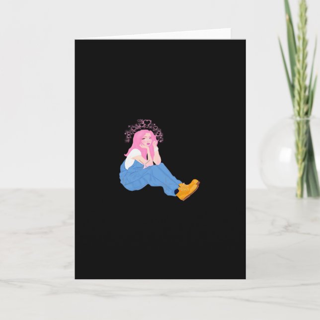 Tarjeta de felicitación doblada con diseño gráfico (Anverso)
