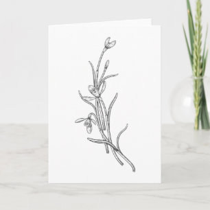 Tarjeta de felicitación doblada con flor de nieve