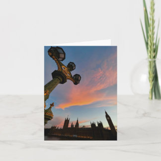 Tarjeta de felicitación doblada con foto de Londre