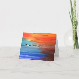 Tarjeta de felicitación doblada con foto de Loons