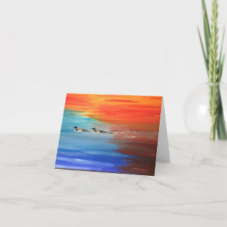 Tarjeta de felicitación doblada con foto de Loons