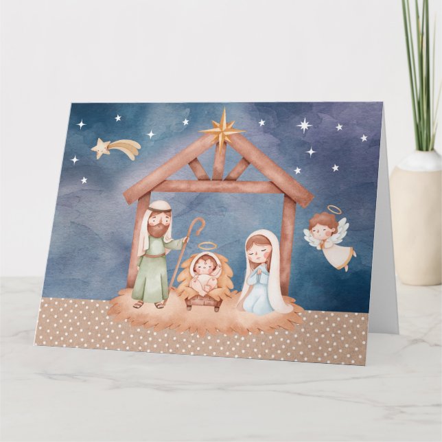 Tarjeta de felicitación doblada con Ilustracion Na (Anverso)