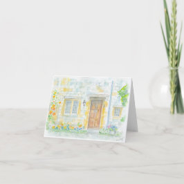 Tarjeta de felicitación doblada con obras de arte 