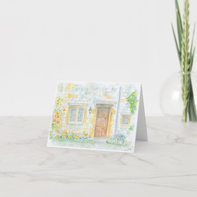 Tarjeta de felicitación doblada con obras de arte  (Anverso)