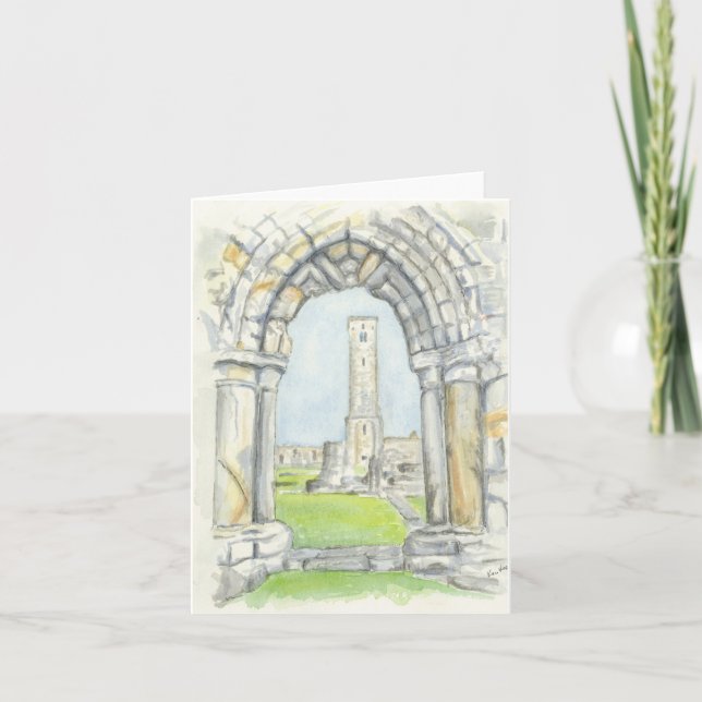 Tarjeta de felicitación doblada con obras de arte  (Anverso)