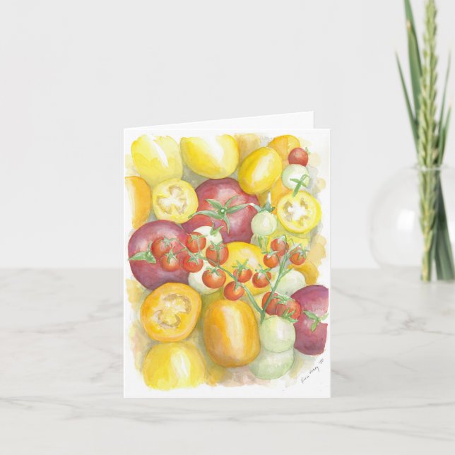 Tarjeta de felicitación doblada con obras de arte  (Anverso)