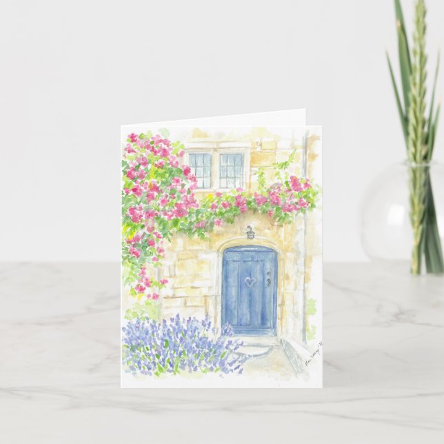 Tarjeta de felicitación doblada con obras de arte  (Anverso)