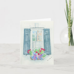 Tarjeta de felicitación doblada con obras de arte 