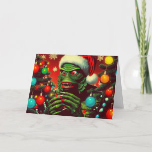Tarjeta de felicitación doblada con ojos brillante