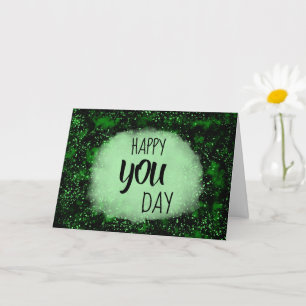 Tarjeta de felicitación doblada con salpicaduras v