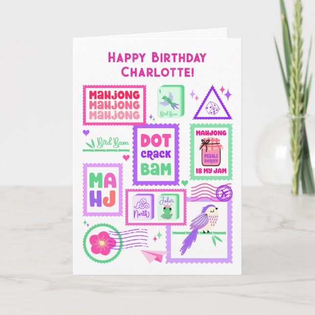 Tarjeta de felicitación doblada con sello de corre (Anverso)