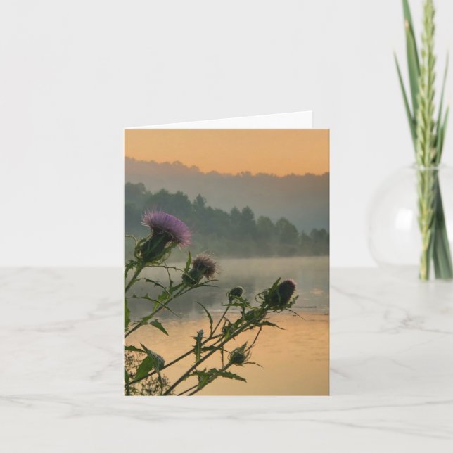 Tarjeta de felicitación doblada con tema natural (Anverso)