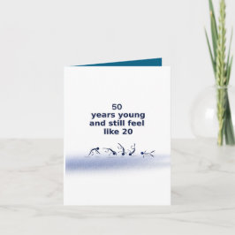 Tarjeta de felicitación doblada de 50 años joven