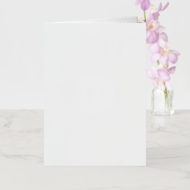 Tarjeta de felicitación doblada de 5 x 7 con lámin (Orquídea)