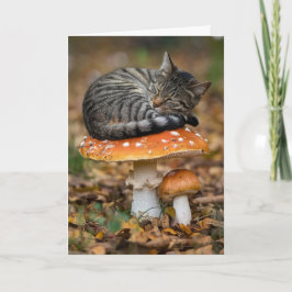 Tarjeta de felicitación doblada de adorable gatito