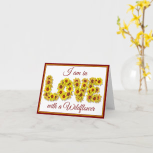 Tarjeta de felicitación doblada de amor de girasol