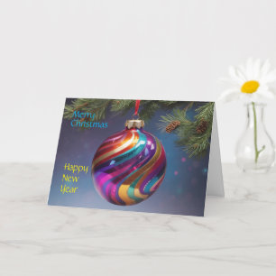 Tarjeta de felicitación doblada de Año Nuevo para
