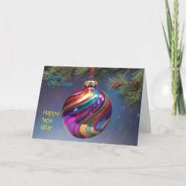 Tarjeta de felicitación doblada de Año Nuevo para 