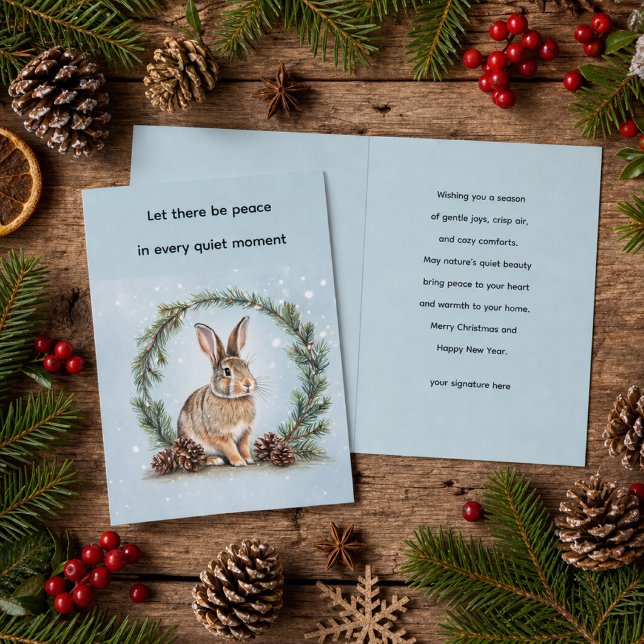 Tarjeta de Felicitación Doblada de Conejo en Navid (Subido por el creador)